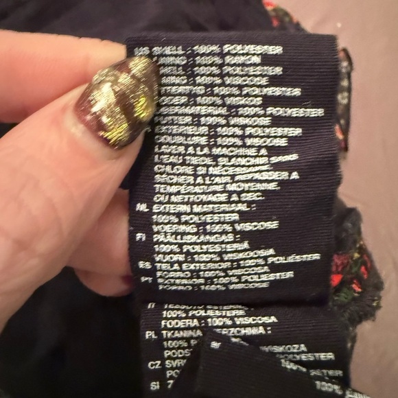 H&M Y2K Vintage Black/Red Ruffled Tiered Spaghetti Strap Mini Sundress 6/Small - Picture 8 of 8